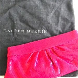 Lauren Merkin Louise Pink Clutch Purse